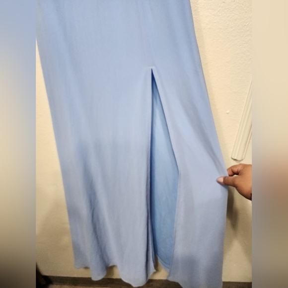 Lulus Cultivated Charm Powder Blue One-Shoulder Maxi Dress S Wedding Party Prom - Picture 9 of 12